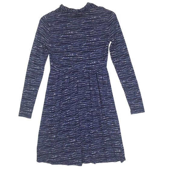 H&M Womens‎ Dress SZ S Faux Wrap Splice Long Sleeves Sheath Elastic Waist - Picture 2 of 6